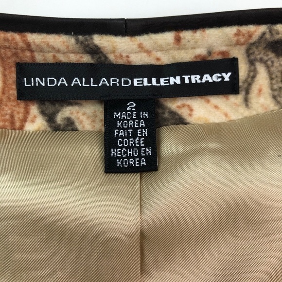 Vintage Linda Allard Ellen Tracy Open Front Jacket Blazer Paisley Wool Cashmere - Picture 8 of 10